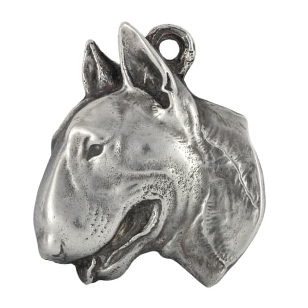 Bull terrier, Bull Terrier II - silverpläterad hundnyckelring, handväska dekoration, ryggsäckshänge från Art-Dog