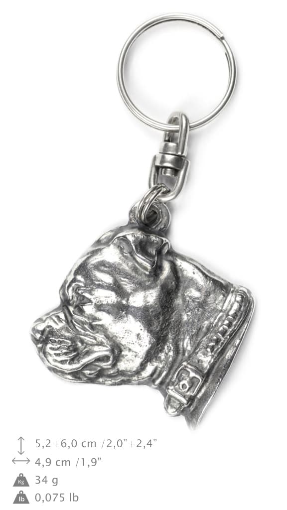 Staffordshire Bull Terrier, Staffik, Staffi II - silverpläterad hundnyckelring, handväska dekoration, ryggsäckshänge från Art-Dog