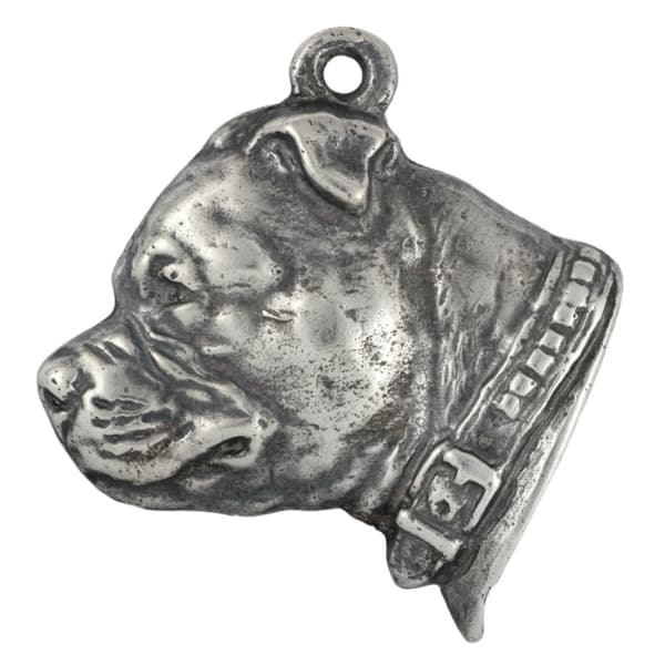 Staffordshire Bull Terrier, Staffik, Staffi II - silverpläterad hundnyckelring, handväska dekoration, ryggsäckshänge från Art-Dog