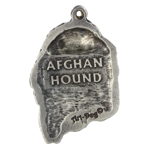 Afghan Hound I - silverpläterad hundnyckelring, handväska dekoration, ryggsäckshänge från Art-Dog