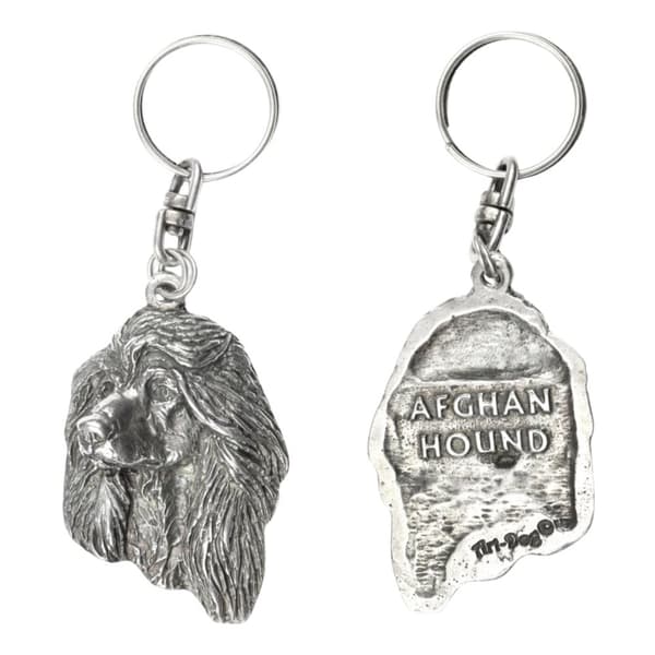 Afghan Hound I - silverpläterad hundnyckelring, handväska dekoration, ryggsäckshänge från Art-Dog