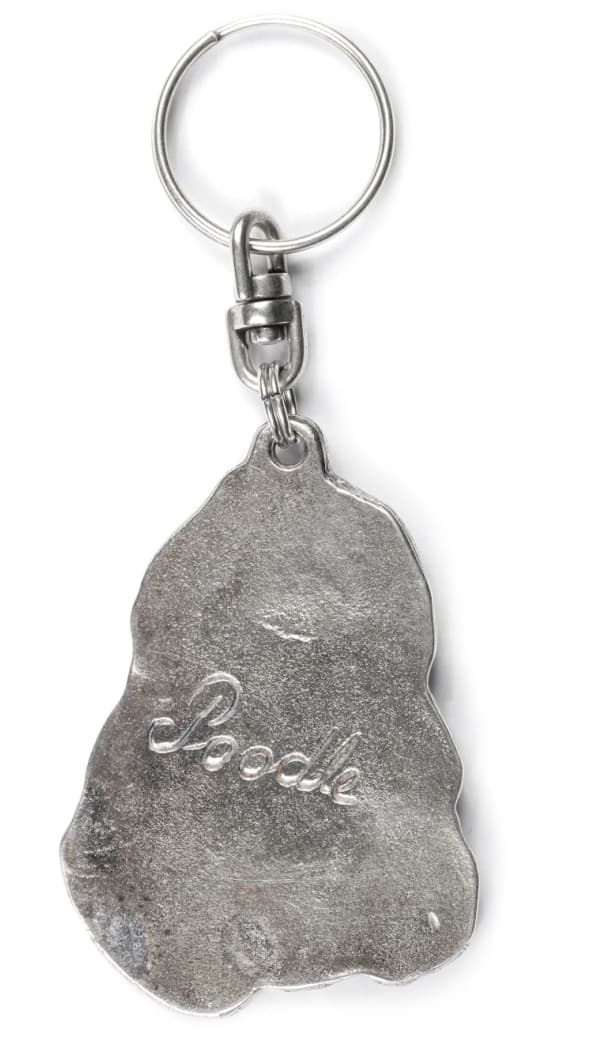 Pudel - silverpläterad hundnyckelring, handväska dekoration, ryggsäckshänge från Art-Dog