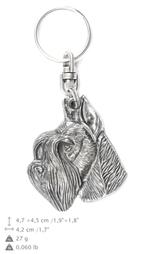 Schnauzer, Schnauzer I - silverpläterad hundnyckelring, handväska dekoration, ryggsäckshänge från Art-Dog