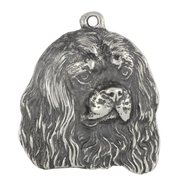 Cavalier King Charles Spaniel - silverpläterad hundnyckelring, handväska dekoration, ryggsäckshänge från Art-Dog