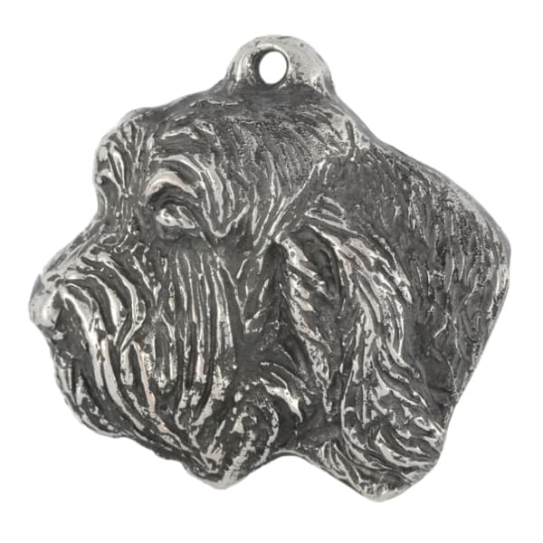 Petit basset griffon vendéen, trådhåret basset hound vendéen - sølvbelagt nøglering med en hund, håndtaskedekoration, rygsækvedhæng fra Art-Dog