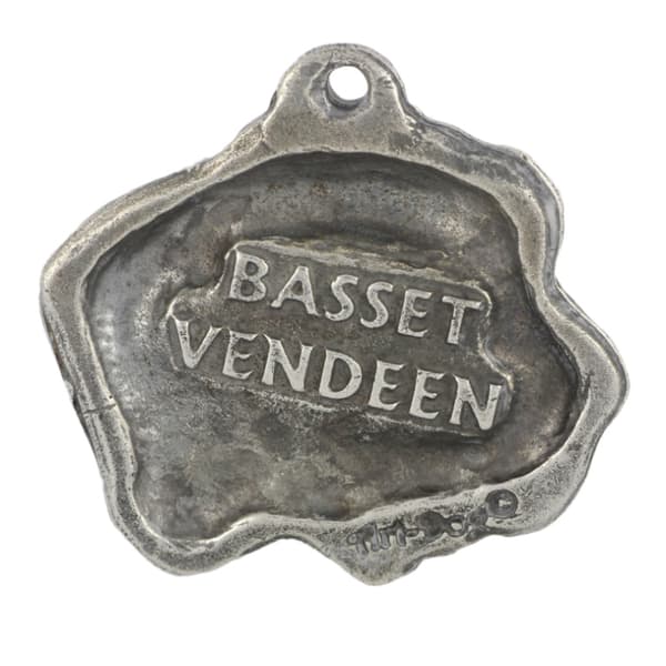 Petit basset griffon vendéen, trådhåret basset hound vendéen - sølvbelagt nøglering med en hund, håndtaskedekoration, rygsækvedhæng fra Art-Dog