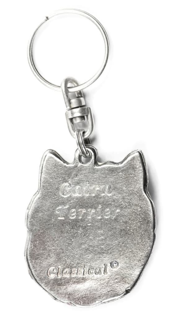 Cairn Terrier - silverpläterad hundnyckelring, handväska dekoration, ryggsäckshänge från Art-Dog