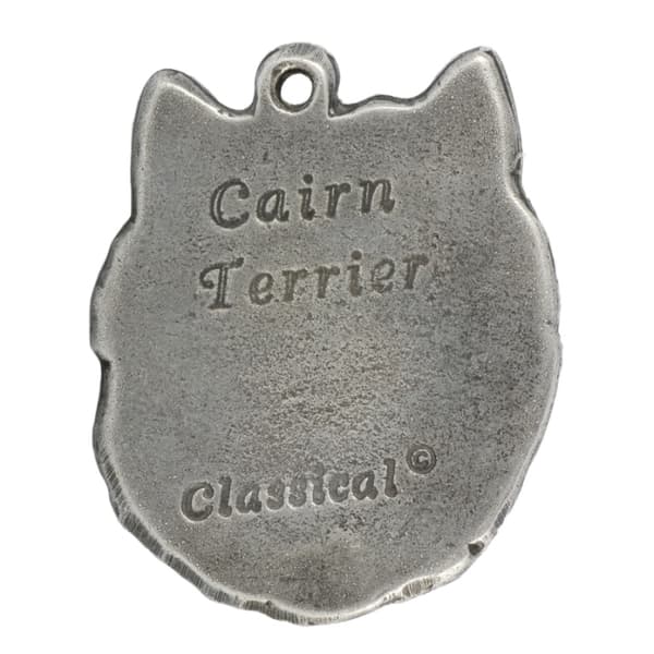 Cairn Terrier - silverpläterad hundnyckelring, handväska dekoration, ryggsäckshänge från Art-Dog