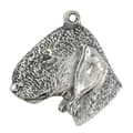 Miniatyrbild 5 av 6: Bedlington Terrier, Rothbury Terrier - silverpläterad hundnyckelring, handväska dekoration, ryggsäckshänge från Art-Dog