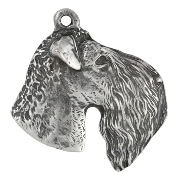 Kerry Blue Terrier, Irish Blue Terrier - forsølvet hundenøglering, håndtaskedekoration, rygsækvedhæng fra Art-Dog