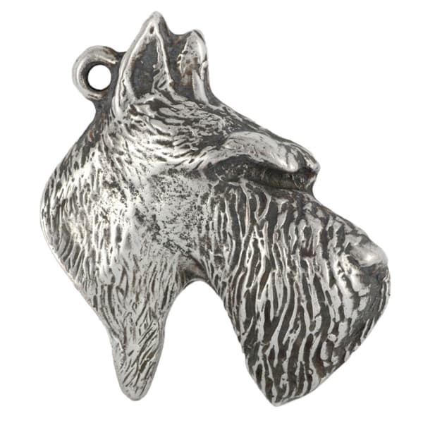 Skotsk terrier, Aberdeen Terrier - silverpläterad nyckelring med hund, handväska dekoration, ryggsäckshänge från Art-Dog