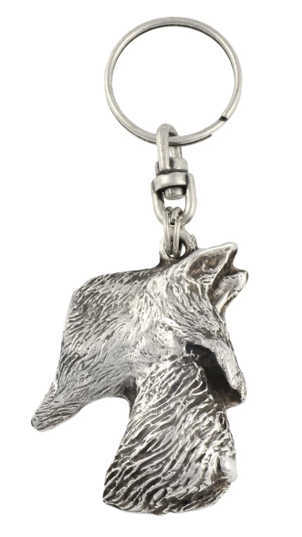 Skotsk terrier, Aberdeen Terrier - silverpläterad nyckelring med hund, handväska dekoration, ryggsäckshänge från Art-Dog