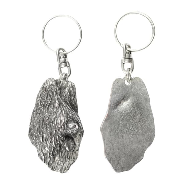 French Shepherd Briard, Berger de Brie I - silverpläterad hundnyckelring, handväska dekoration, ryggsäckshänge från Art-Dog
