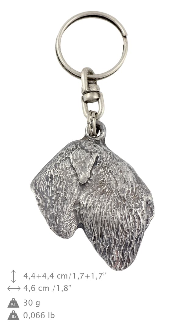 Russian Black Terrier - silverpläterad nyckelring med hund, handväska dekoration, ryggsäckshänge från Art-Dog