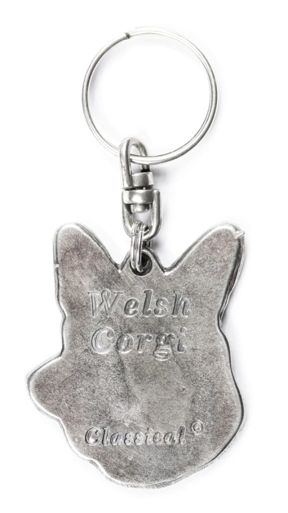 Cardigan Welsh Corgi - forsølvet hundenøglering, håndtaskedekoration, rygsækvedhæng fra Art-Dog