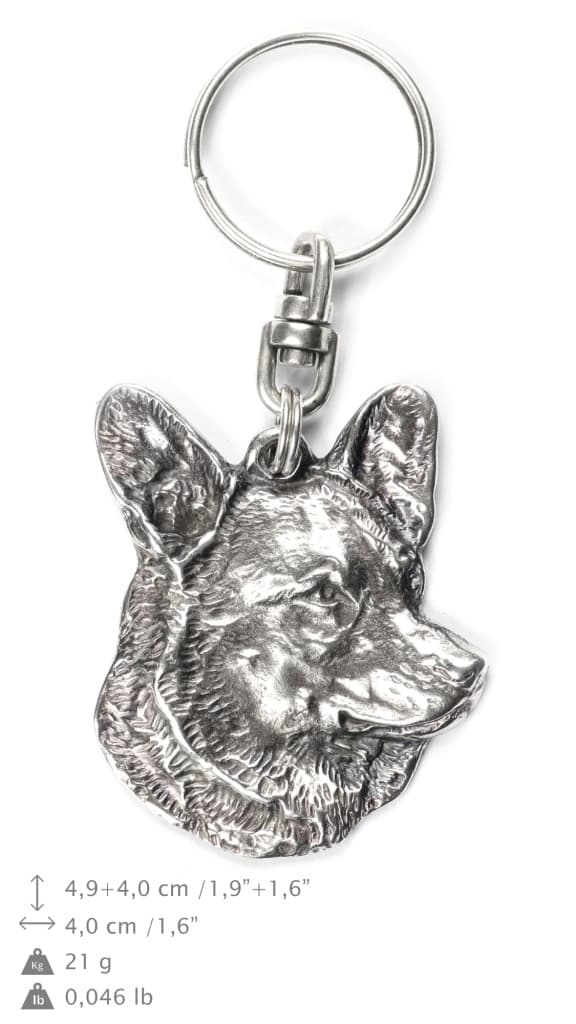 Cardigan Welsh Corgi - forsølvet hundenøglering, håndtaskedekoration, rygsækvedhæng fra Art-Dog