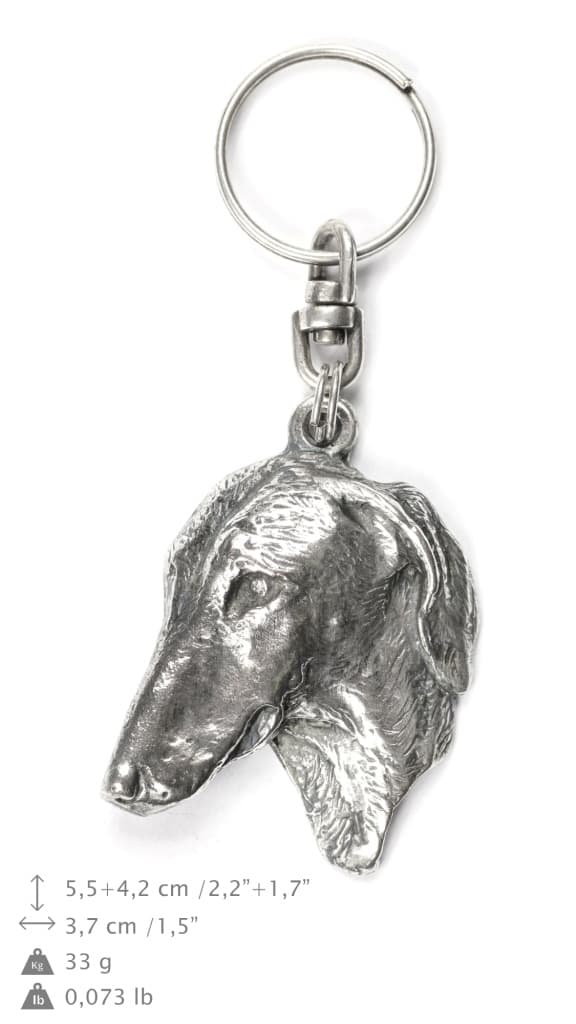 African Greyhound, Azawakh II - silverpläterad hundnyckelring, handväska dekoration, ryggsäckshänge från Art-Dog