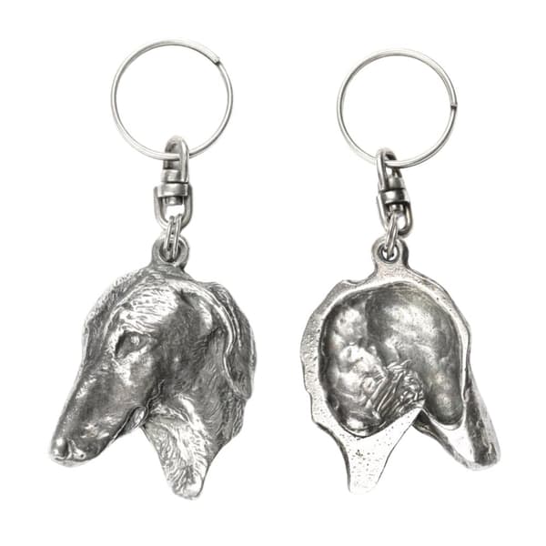 African Greyhound, Azawakh II - silverpläterad hundnyckelring, handväska dekoration, ryggsäckshänge från Art-Dog