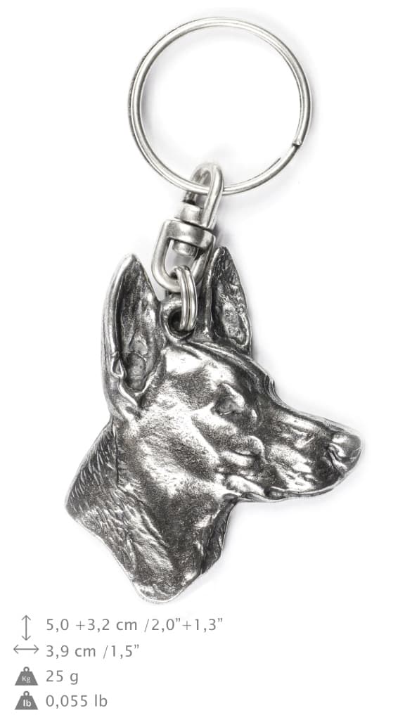 Faraos hund, maltesisk vinthund - silverpläterad hundnyckelring, handväska dekoration, ryggsäckshänge från Art-Dog