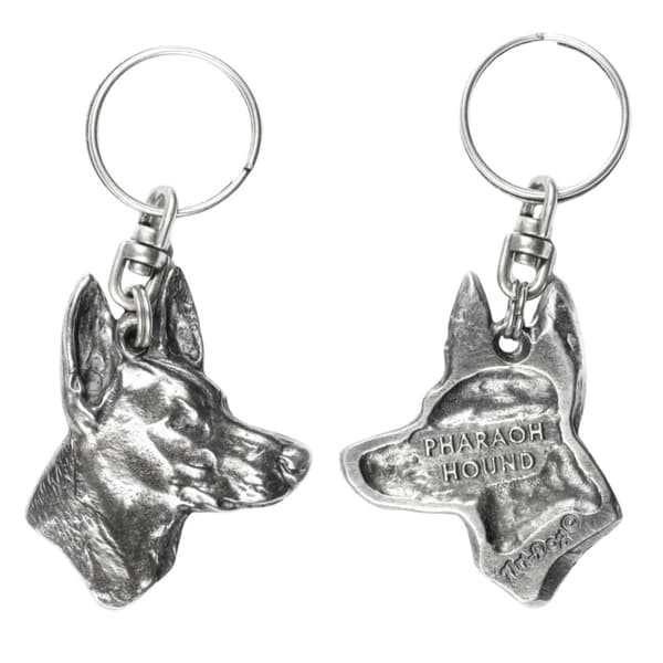 Faraos hund, maltesisk vinthund - silverpläterad hundnyckelring, handväska dekoration, ryggsäckshänge från Art-Dog