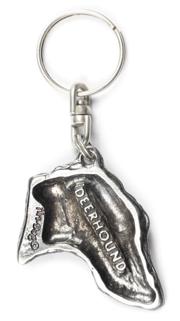 Scottish Greyhound, Deerhound - silverpläterad hundnyckelring, handväska dekoration, ryggsäckshänge från Art-Dog