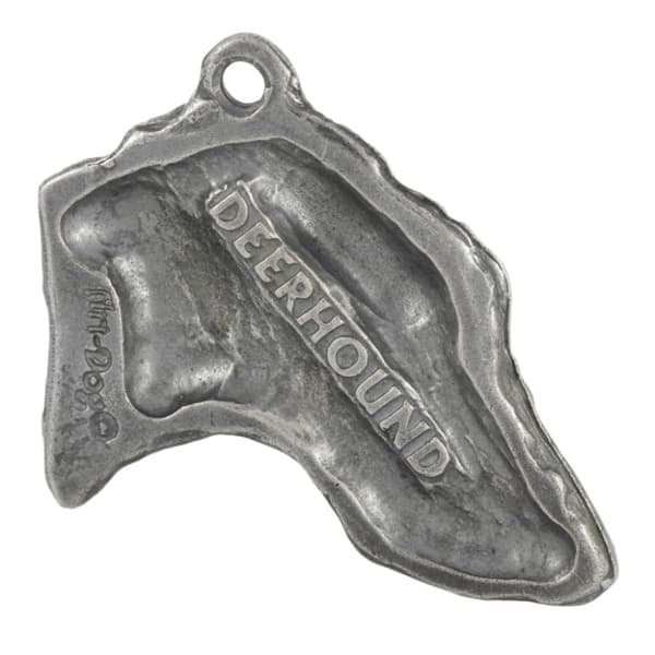 Scottish Greyhound, Deerhound - silverpläterad hundnyckelring, handväska dekoration, ryggsäckshänge från Art-Dog