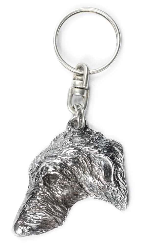 Scottish Greyhound, Deerhound - silverpläterad hundnyckelring, handväska dekoration, ryggsäckshänge från Art-Dog