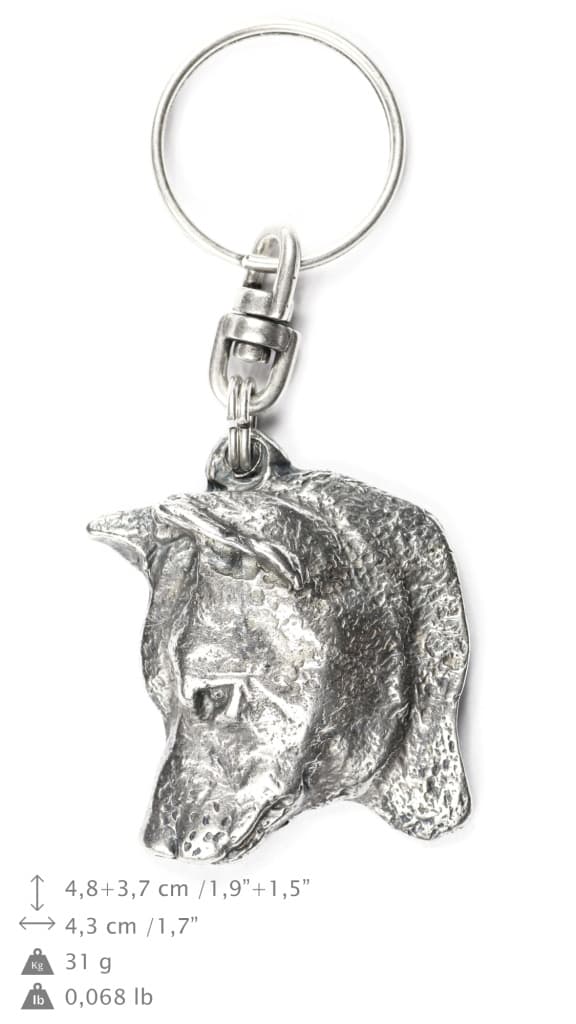 Shiba Inu - silverpläterad hundnyckelring, handväska dekoration, ryggsäckshänge från Art-Dog