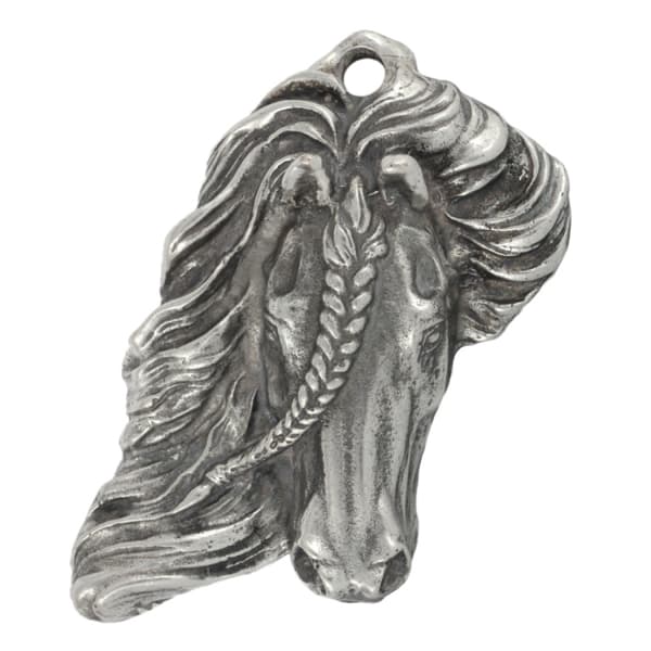 Frieserhäst - silverpläterad hästnyckelring, handväska dekoration, ryggsäckshänge från Art-Dog