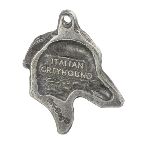 Italiensk vinthund, italiensk vinthund - silverpläterad hundnyckelring, handväska dekoration, ryggsäckshänge från Art-Dog