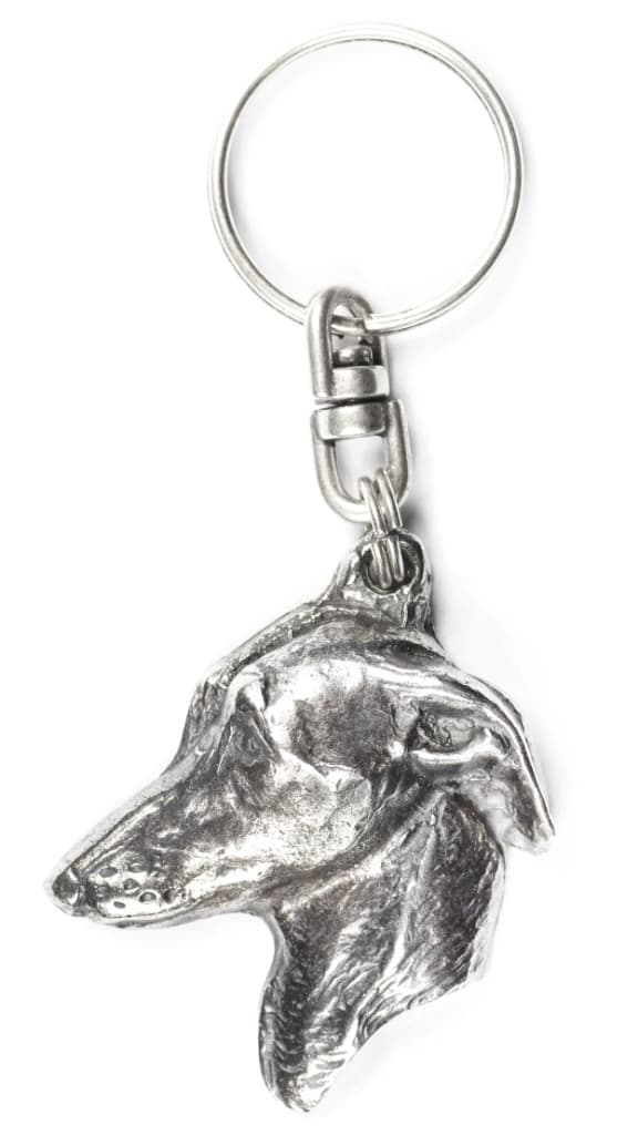 Italiensk vinthund, italiensk vinthund - silverpläterad hundnyckelring, handväska dekoration, ryggsäckshänge från Art-Dog