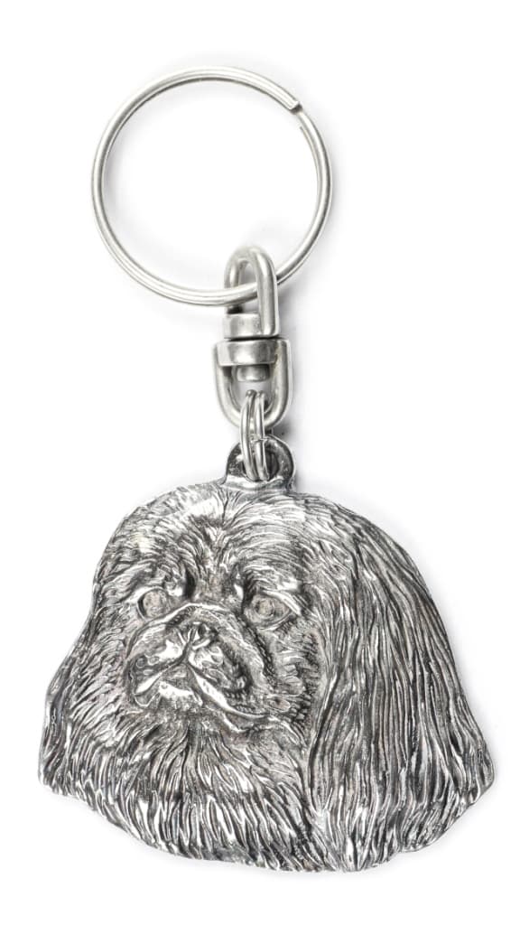 Pekingese - silverpläterad hundnyckelring, handväska dekoration, ryggsäckshänge från Art-Dog