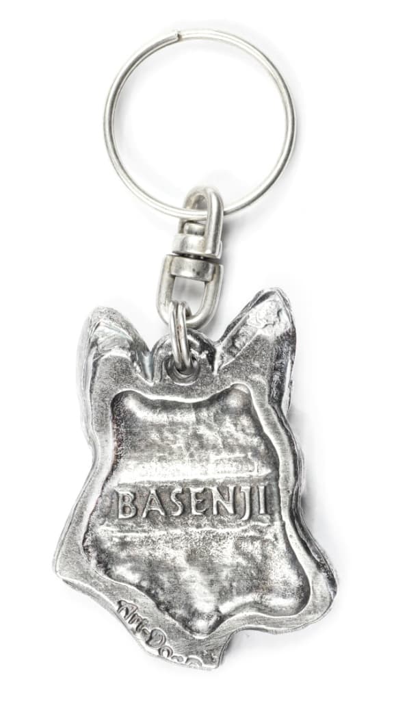 Basenji, Basenji, Congo Dog - silverpläterad hundnyckelring, handväska dekoration, ryggsäckshänge från Art-Dog