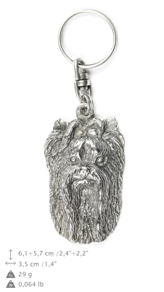 Yorkshire Terrier, York, York, Yorkie II - silverpläterad hundnyckelring, handväska dekoration, ryggsäckshänge från Art-Dog