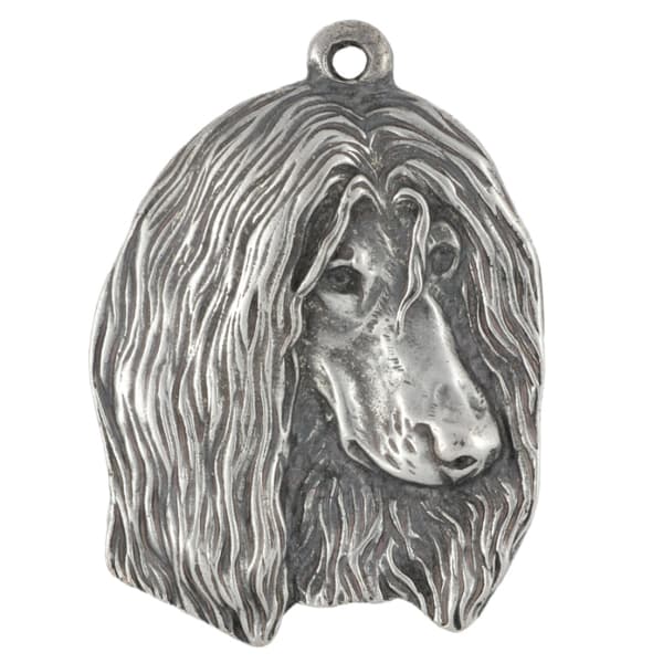 Afghan Hound II - forsølvet hundenøglering, håndtaskedekoration, rygsækvedhæng fra Art-Dog