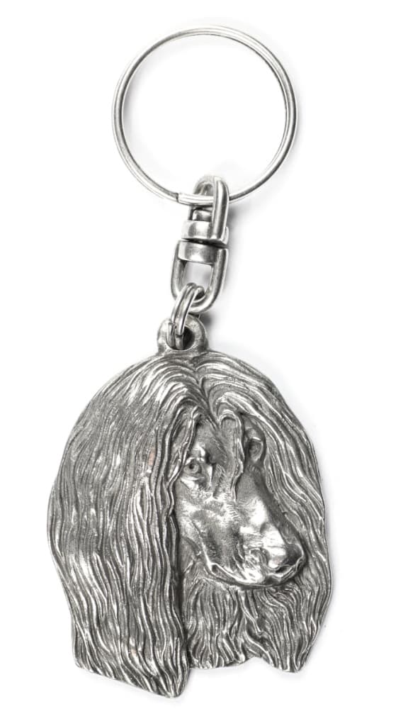 Afghan Hound II - forsølvet hundenøglering, håndtaskedekoration, rygsækvedhæng fra Art-Dog