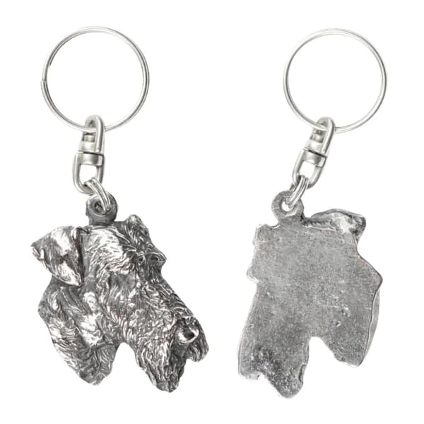 Airedale Terrier, Waterside Terrier - silverpläterad hundnyckelring, handväska dekoration, ryggsäckshänge från Art-Dog