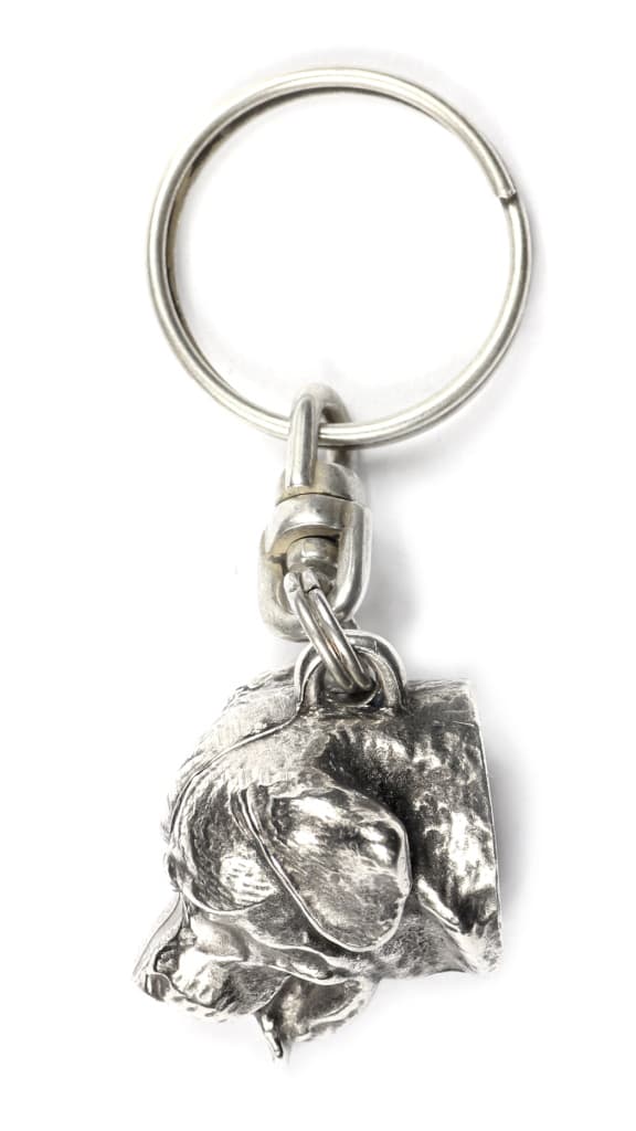 Rottweiler - silverpläterad hundnyckelring, handväska dekoration, ryggsäckshänge från Art-Dog