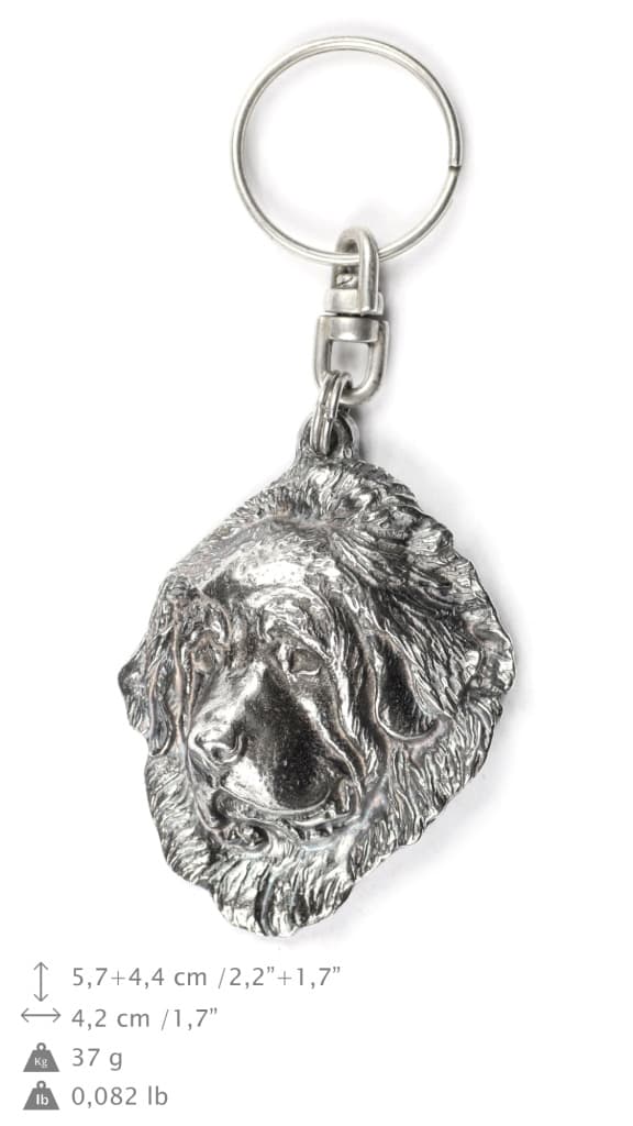 Tibetansk Mastiff, Tibetansk Grand Danois - silverpläterad nyckelring med hund, handväska dekoration, ryggsäckshänge från Art-Dog