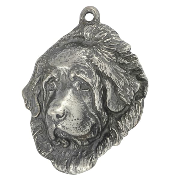 Tibetansk Mastiff, Tibetansk Grand Danois - silverpläterad nyckelring med hund, handväska dekoration, ryggsäckshänge från Art-Dog