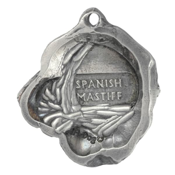 Spanish Mastiff - silverpläterad hundnyckelring, handväska dekoration, ryggsäckshänge från Art-Dog
