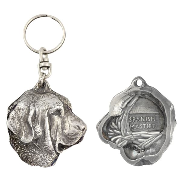 Spanish Mastiff - silverpläterad hundnyckelring, handväska dekoration, ryggsäckshänge från Art-Dog