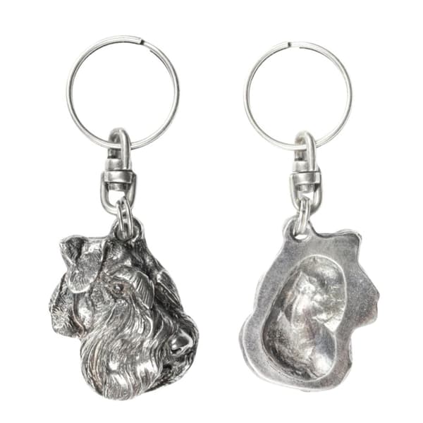 Schnauzer, Schnauzer IV - silverpläterad hundnyckelring, handväska dekoration, ryggsäckshänge från Art-Dog