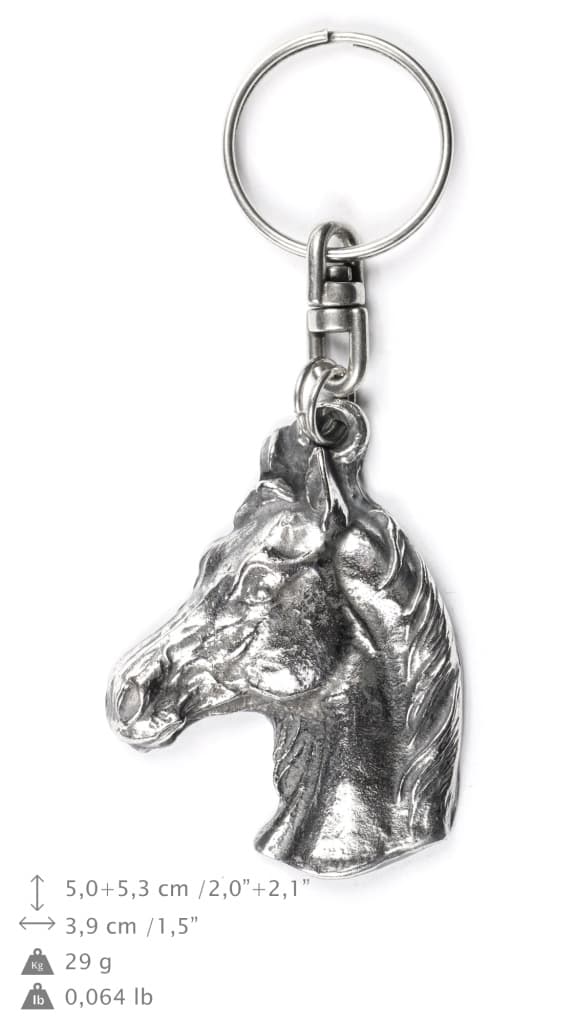 Arabisk häst - silverpläterad hästnyckelring, handväska dekoration, ryggsäckshänge från Art-Dog