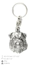 Miniatyrbild 4 av 6: Bryssel griffon, Griffon bruxellois - silverpläterad nyckelring med hund, handväska dekoration, ryggsäckshänge från Art-Dog