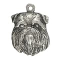 Miniatyrbild 5 av 6: Bryssel griffon, Griffon bruxellois - silverpläterad nyckelring med hund, handväska dekoration, ryggsäckshänge från Art-Dog