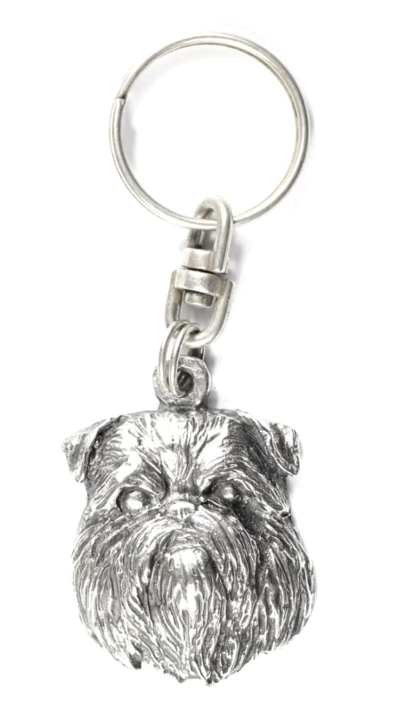 Bryssel griffon, Griffon bruxellois - silverpläterad nyckelring med hund, handväska dekoration, ryggsäckshänge från Art-Dog