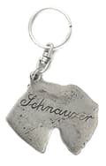 Miniatyrbild 3 av 6: Schnauzer, Schnauzer III - silverpläterad hundnyckelring, handväska dekoration, ryggsäckshänge från Art-Dog