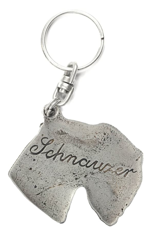 Schnauzer, Schnauzer III - silverpläterad hundnyckelring, handväska dekoration, ryggsäckshänge från Art-Dog