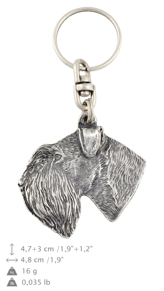 Schnauzer, Schnauzer III - silverpläterad hundnyckelring, handväska dekoration, ryggsäckshänge från Art-Dog